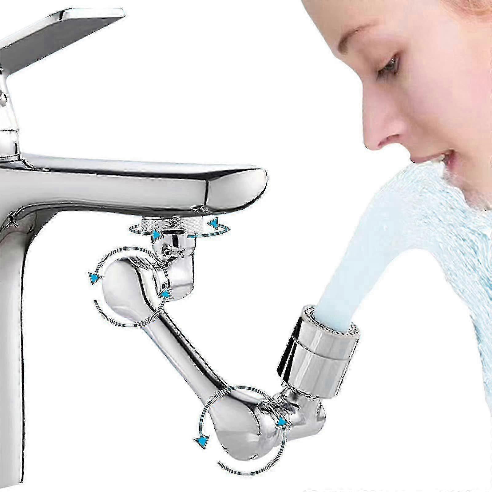 Robotic Arm Universal Faucet Multifunctional 1080 Degree Rotating Bathroom Anti-Splash Head Rotating Shower Head Mode for Sink