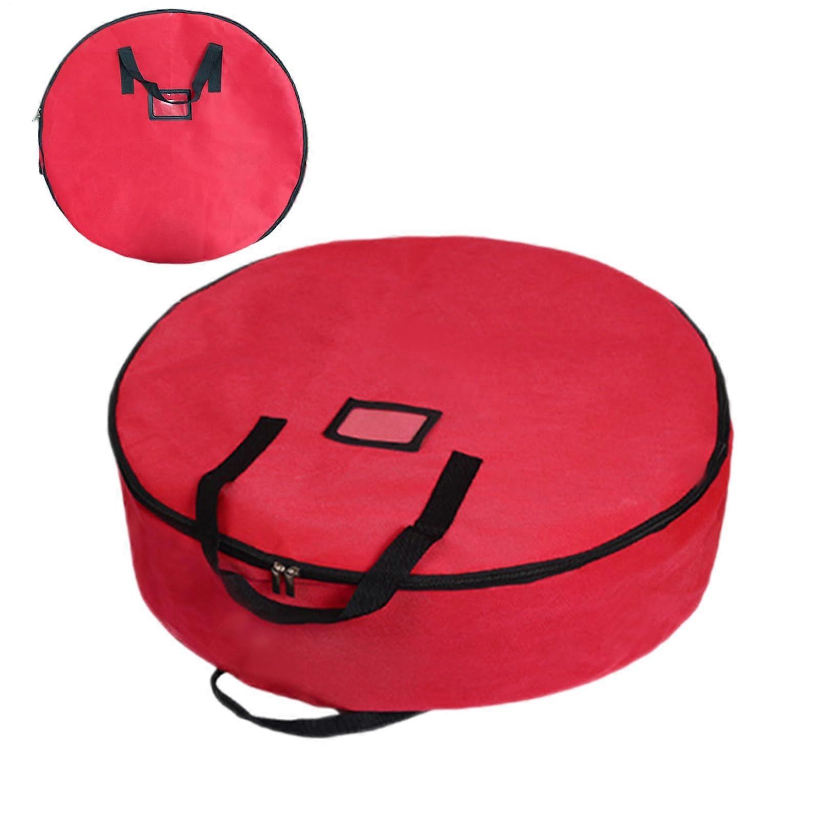 Wreath Storage Container Red Underbed Storage Zip Storage Box For Christmas Decorations Ornaments