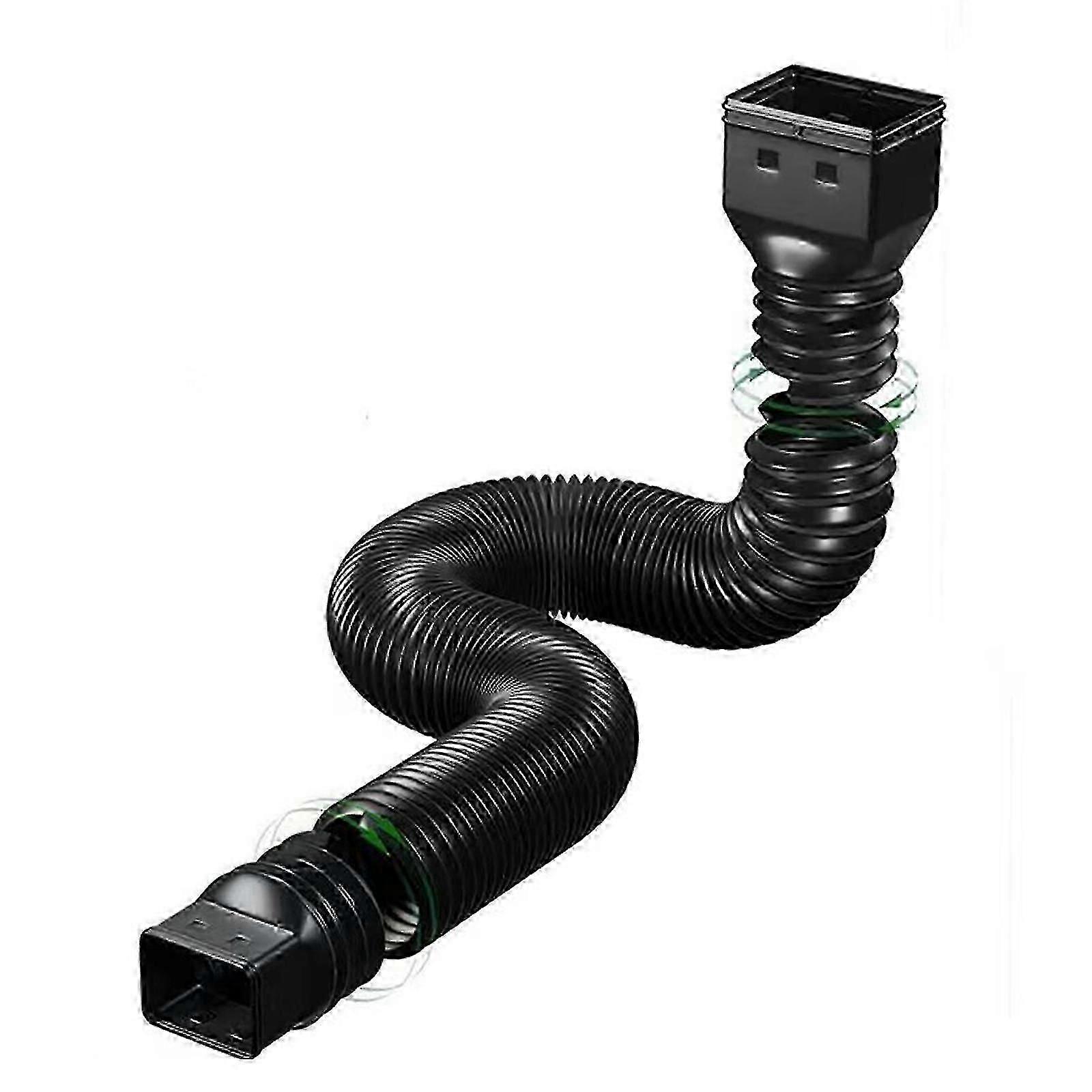 Rain Gutter Downspout Extensions Flexible Down Spout Drain Extender With 3x4in And 2x3in Connectors Extendable From 21 To 60 Inches Screws For Include