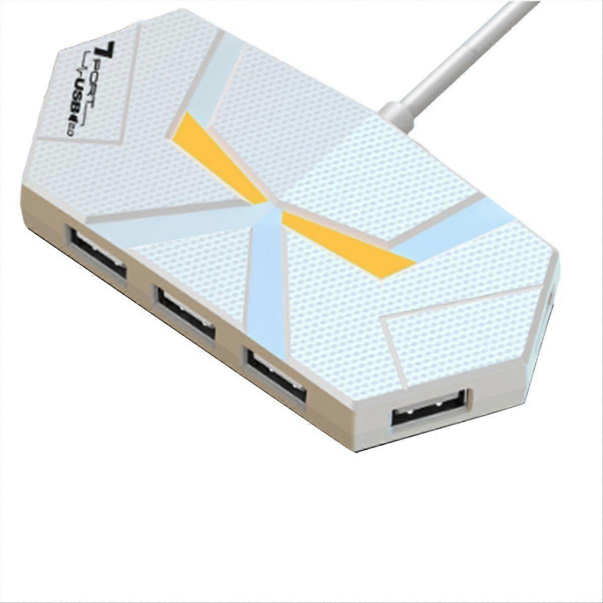 0.6CM HUB 7-Port Compatible USB2.0 Expansion Splitter Laptop Connect Hard Drive Computer TYPE-C Sta