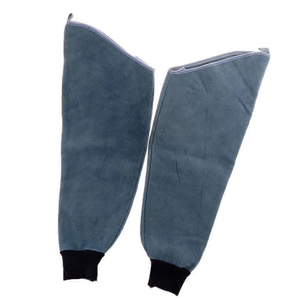 Strong Cowhide Welding Protective Arm Sleeves Blue