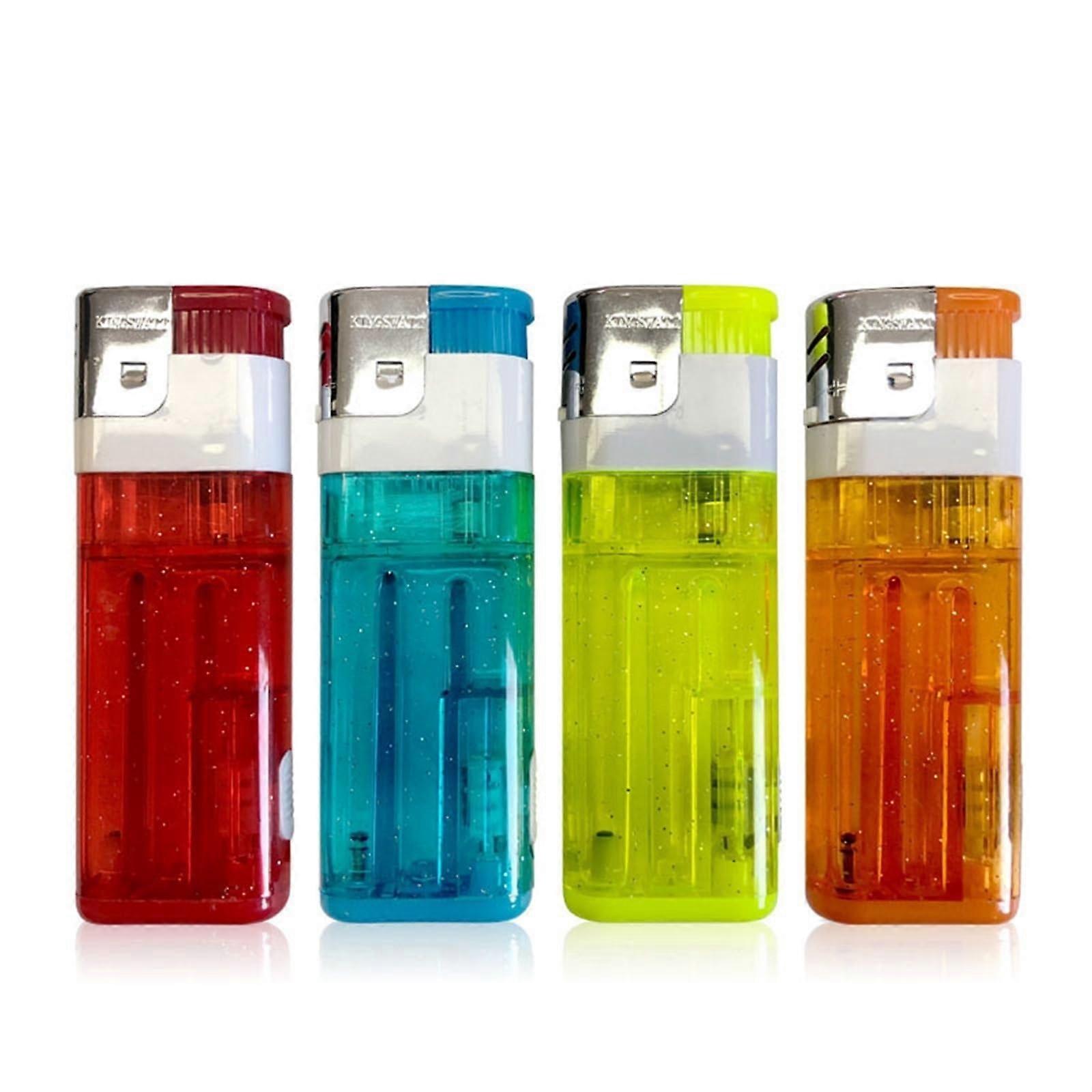 Jumbo Clear Lighting Lighter Large Capacity Soft Flame Windproof Adjustable Vintage FourColor Butane Not Included