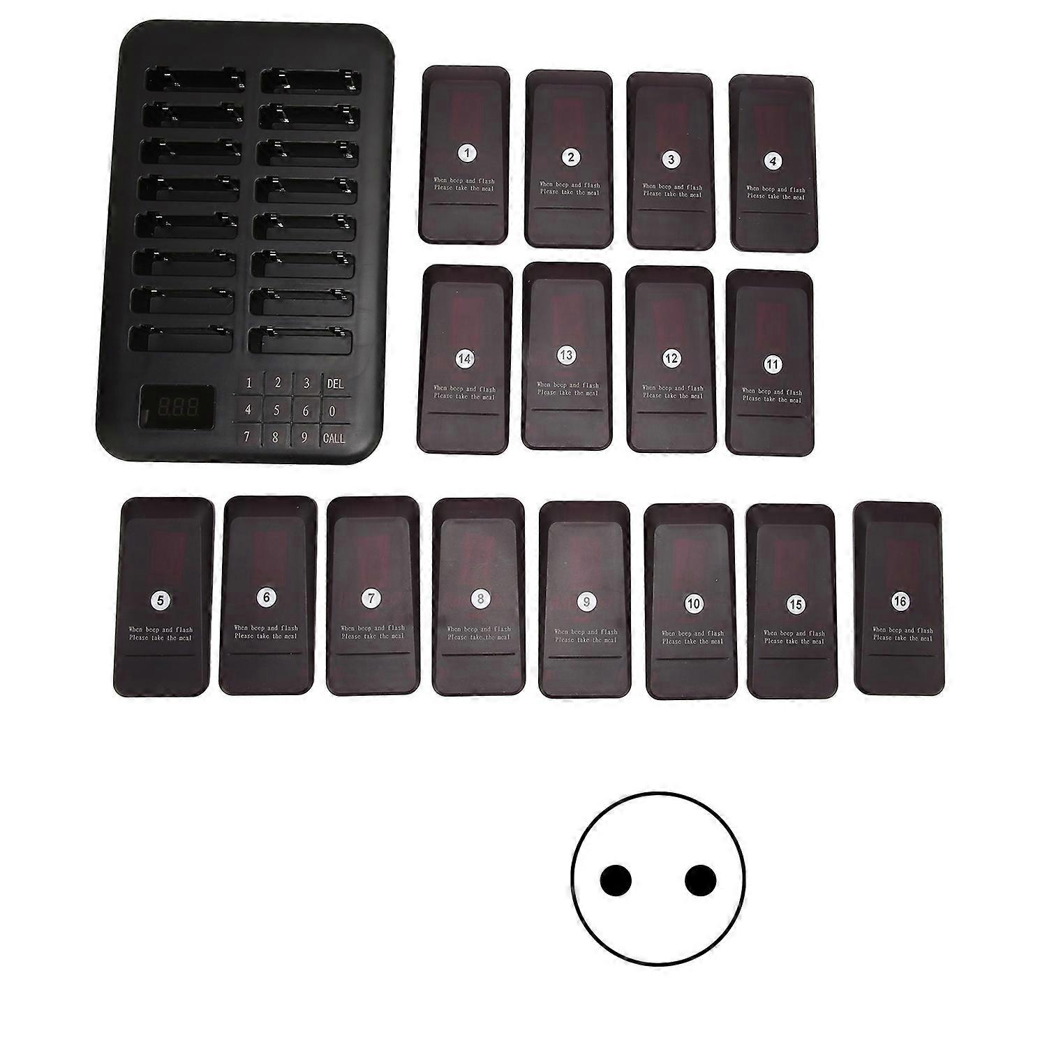 Wireless Calling System 1 Host Controls 16 Pager 800 Meters Transmission Waterproof Calling Pager Sy