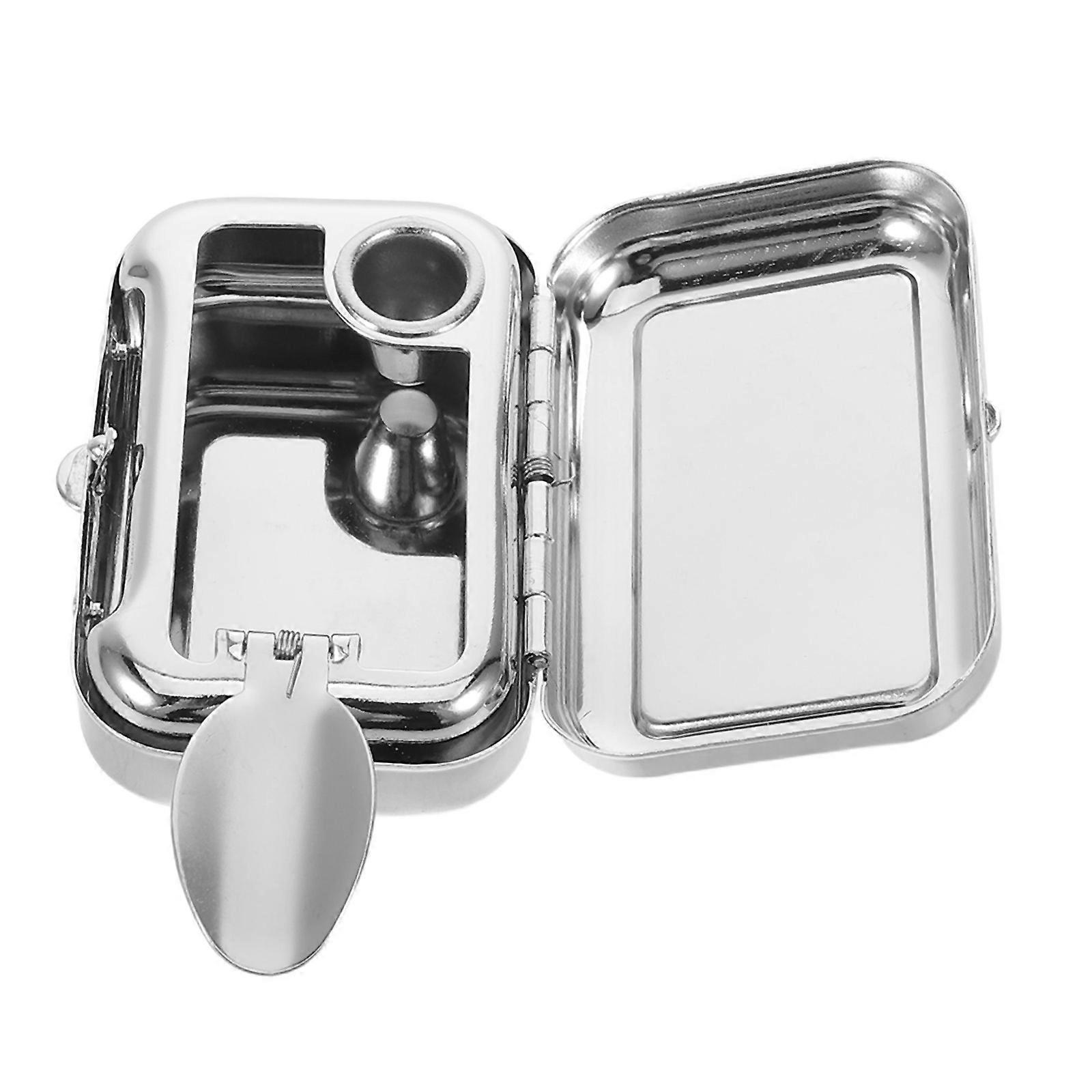 Windproof Lid Metal Portable Ashtray Rectangular Box Ashtray for Home