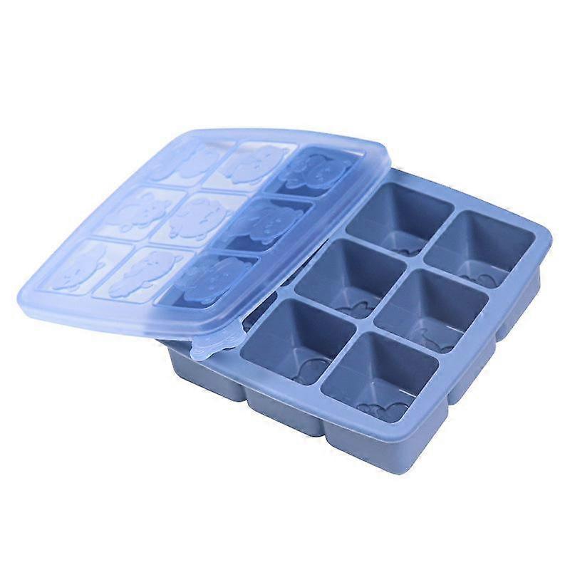 9-Grid Bear Silicone Ice Tray Box Ice Cube Mold, Reusable Tray Form Large Ice Ball Maker, Suitable for Juice, Yogurt Freezing Mold