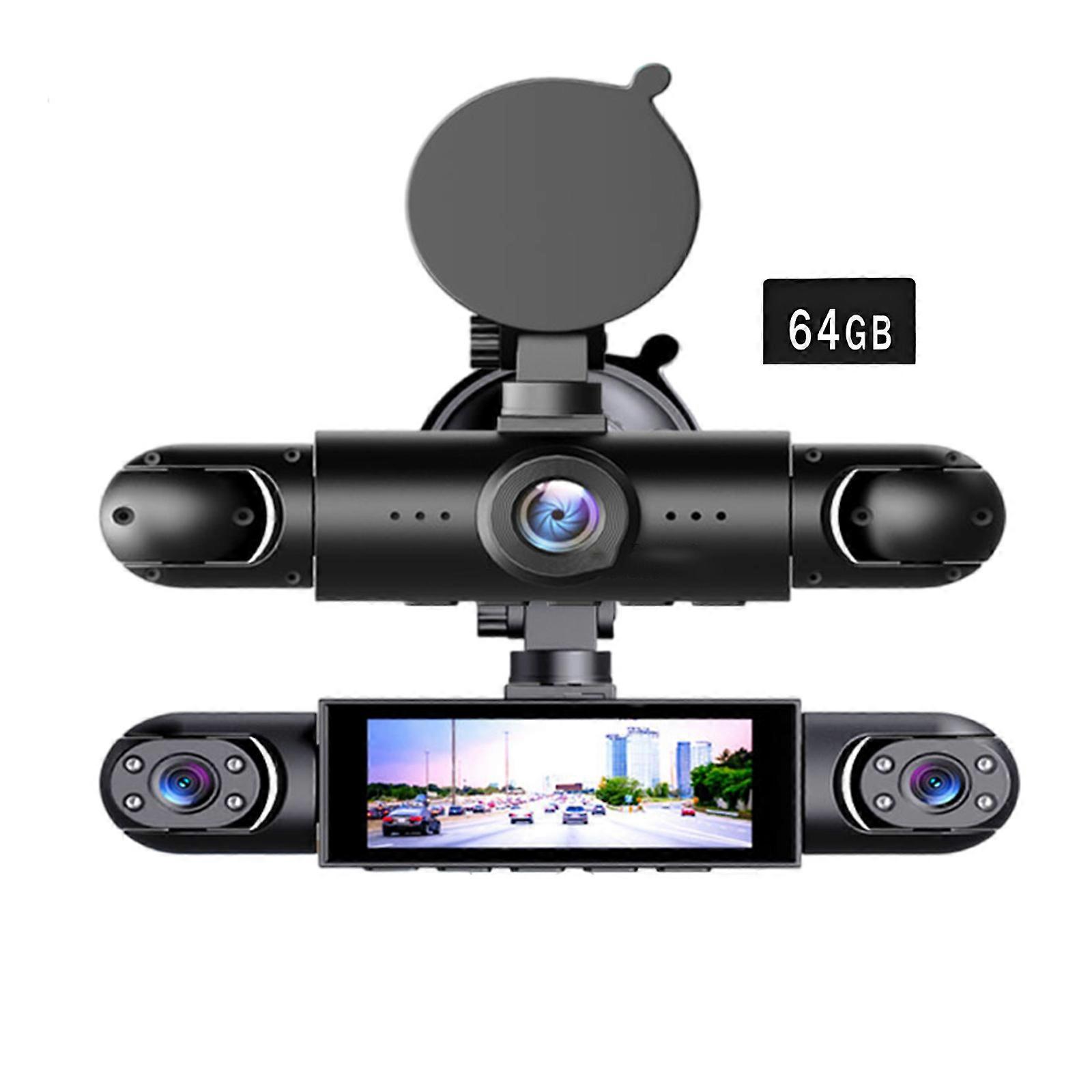 4 Lens Car Dashcam Camera Loop Recording 1080P Recording Parking Monitor And Wide Angle View For Car Multicolor