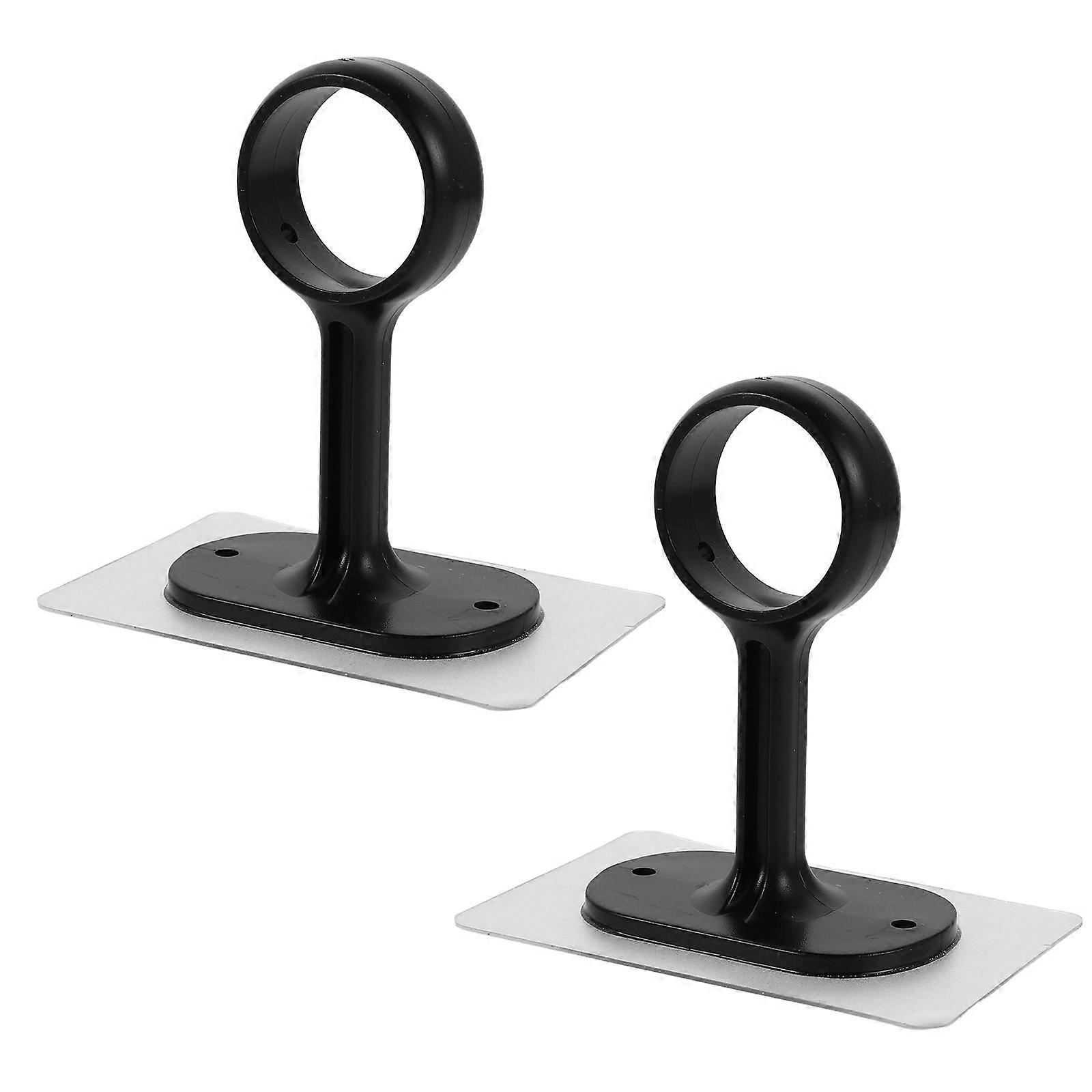 Curtain Rod Ceiling Mount Holders No Drill Self-Adhesive Brackets 2Pairs