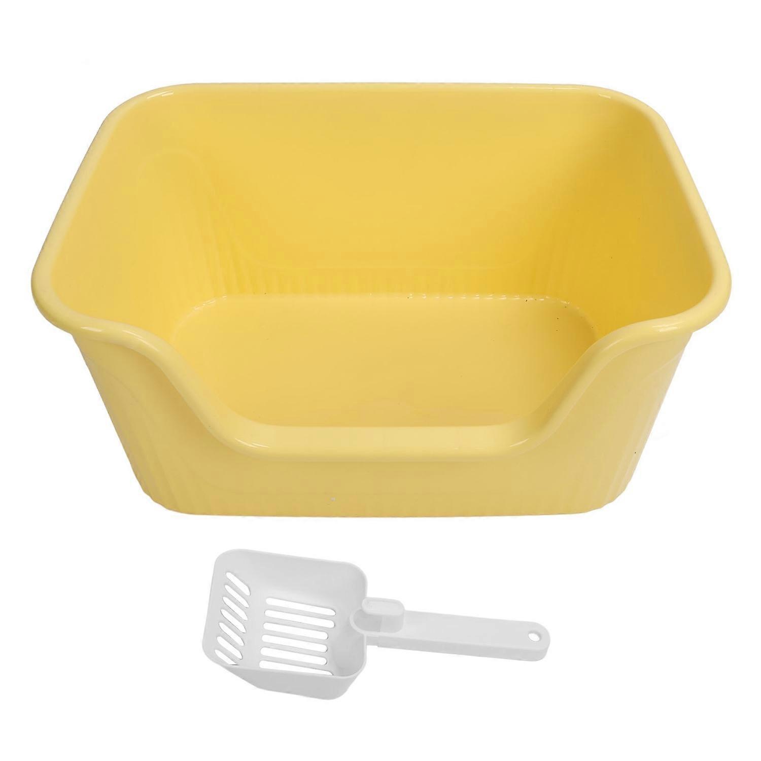 Large Cat Litter Box High Sides Anti Splashing Easy to Clean Simple Look Open Cat Litter Box for Lar