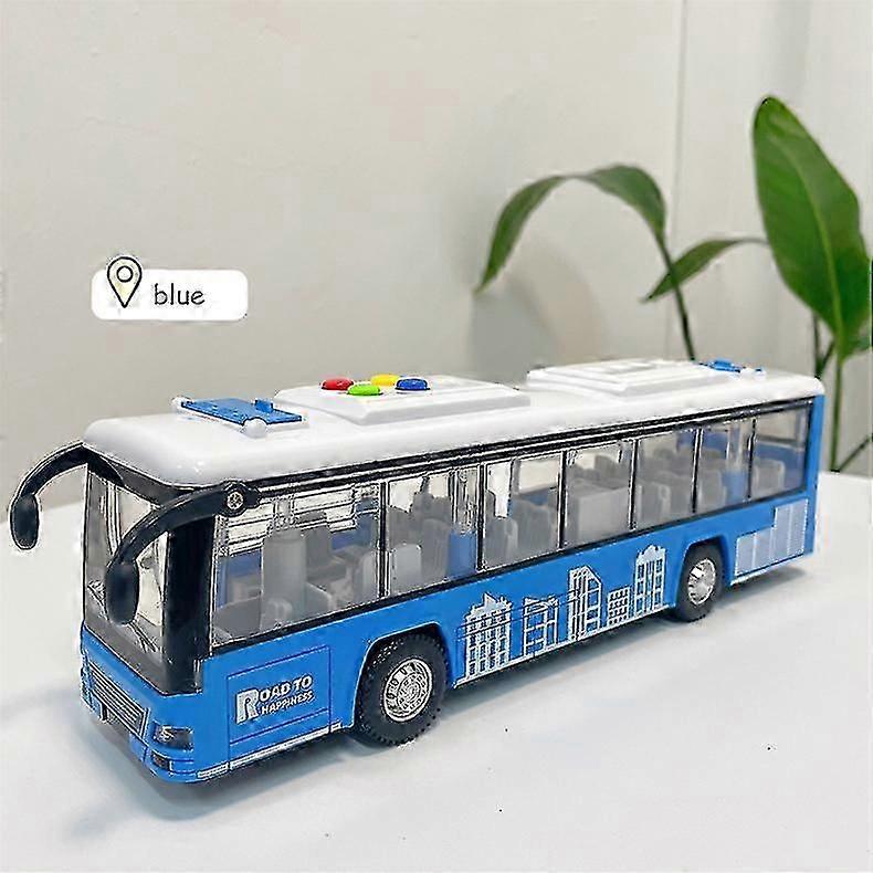 Children's bus toy large open door bus model simulation can tell stories sound and light large bus toy