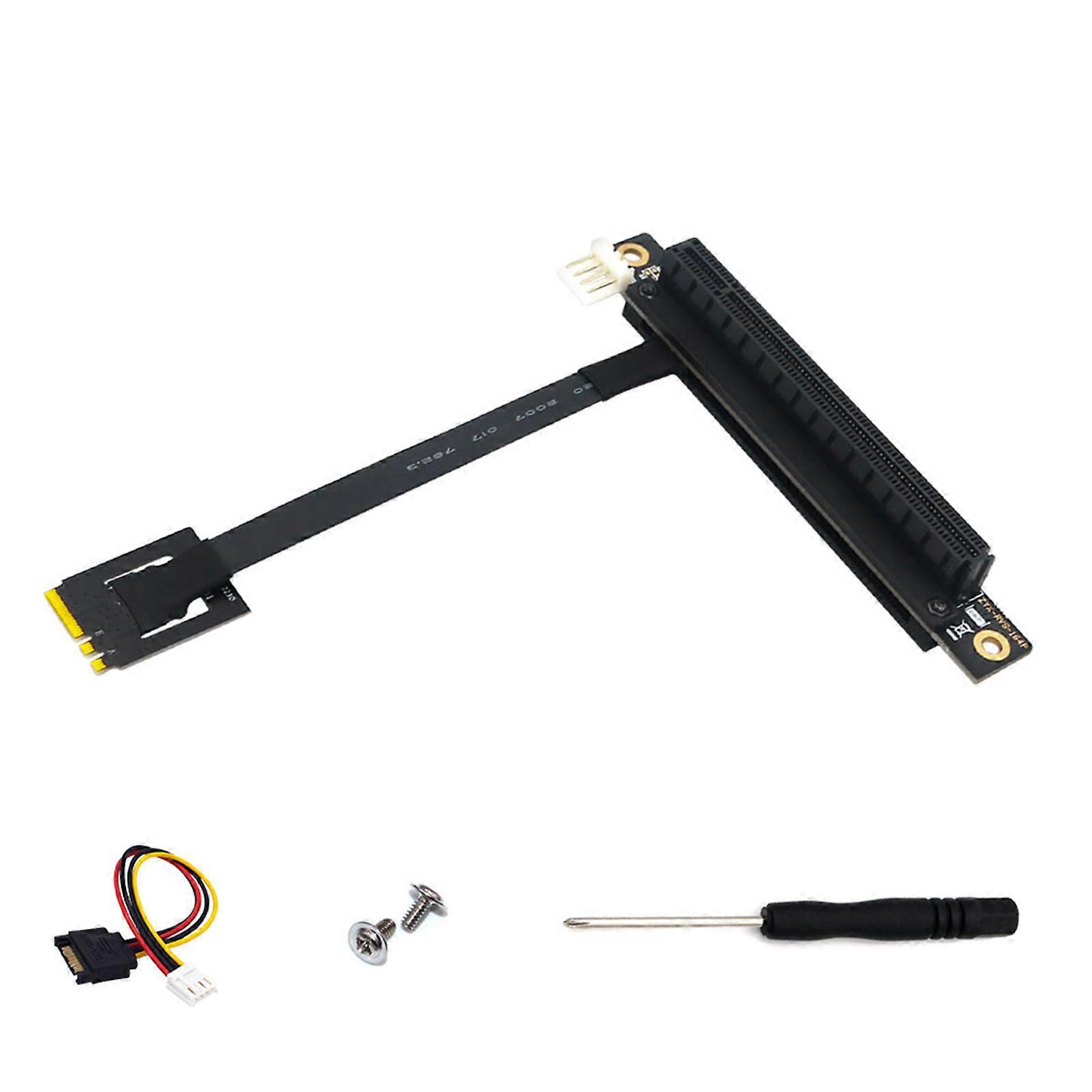 25cm M.2 A+E Key NGFF to PCIE 16X 270 Degree Adapter Cable for Computer Connectors Applications Multicolor