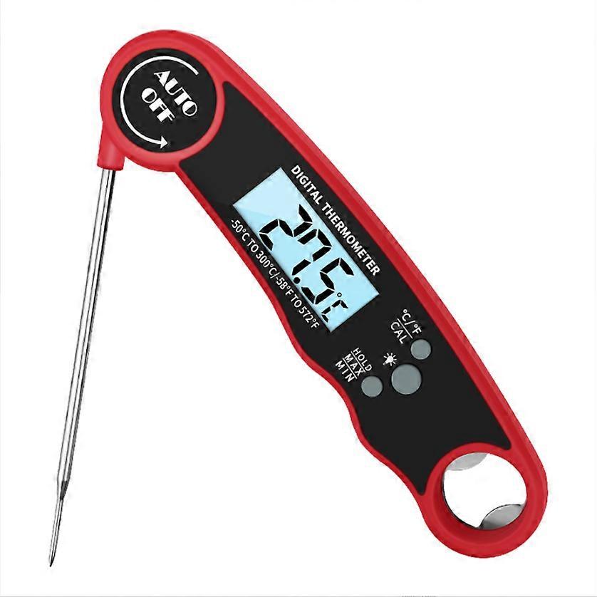Digital Meat Thermometer Waterproof Ultra-Fast Foldable Probe with Backlit Display for BBQ