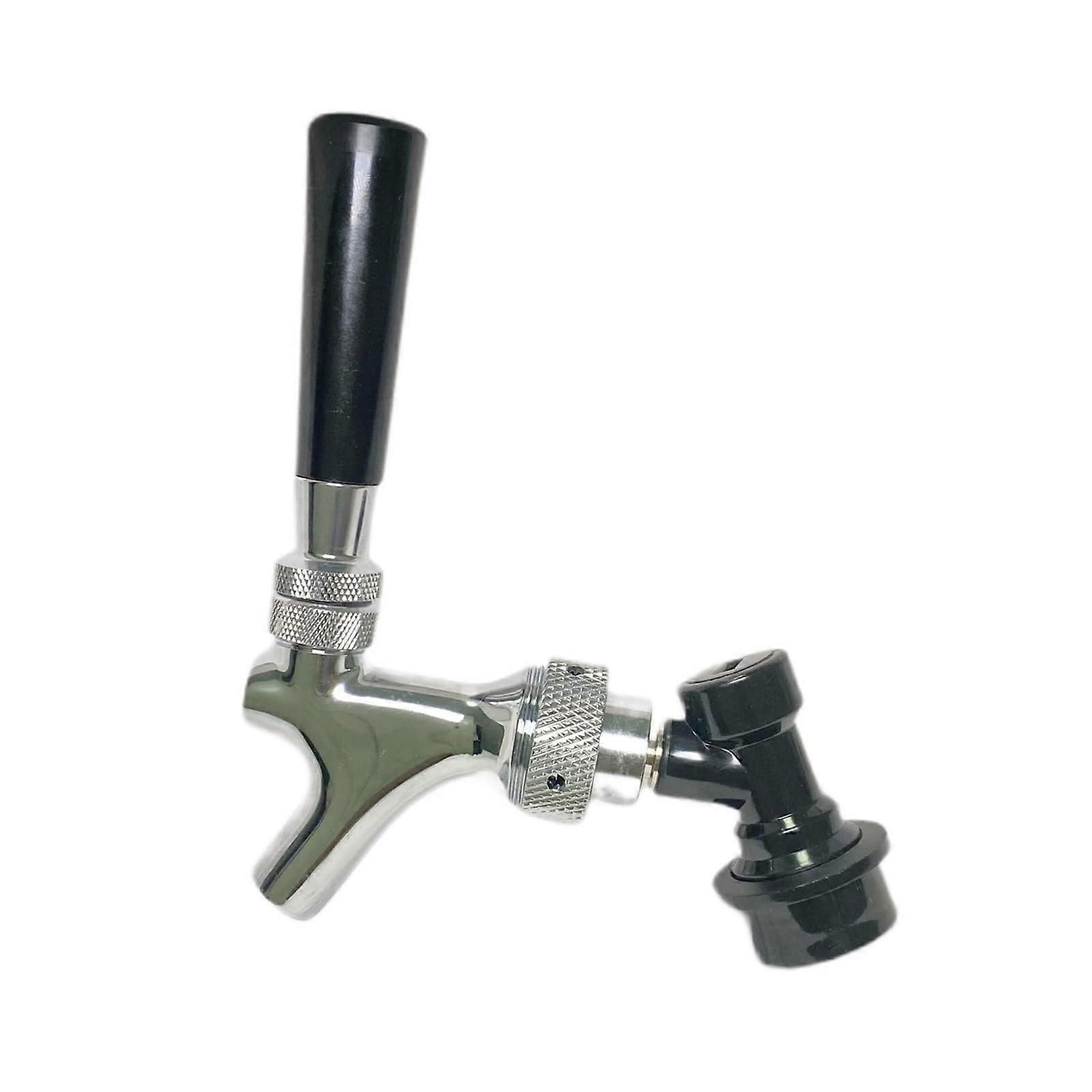 Chrome Beer Faucet with Ball Lock Quick Disconnect Keg Tap for Home Brewing and Soda