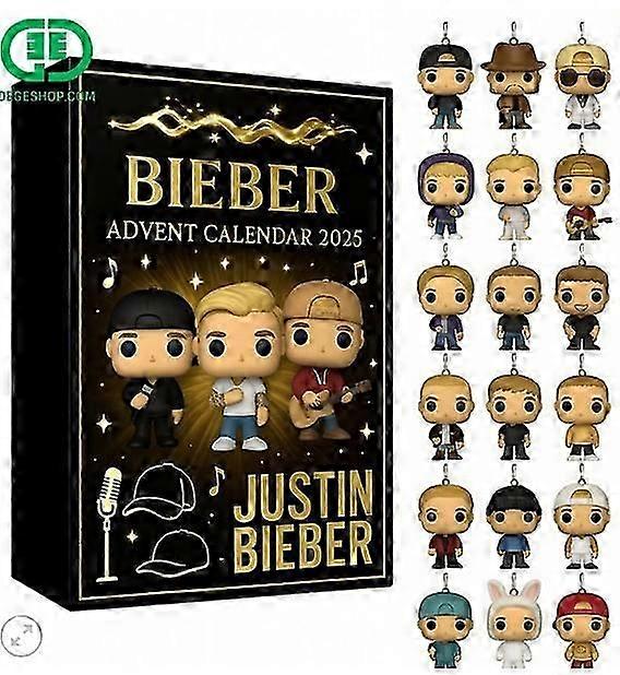 2025 Justin Bieber Advent Urlaub Blinde Box Weihnachtsbaumschmuck Acryl Anhänger