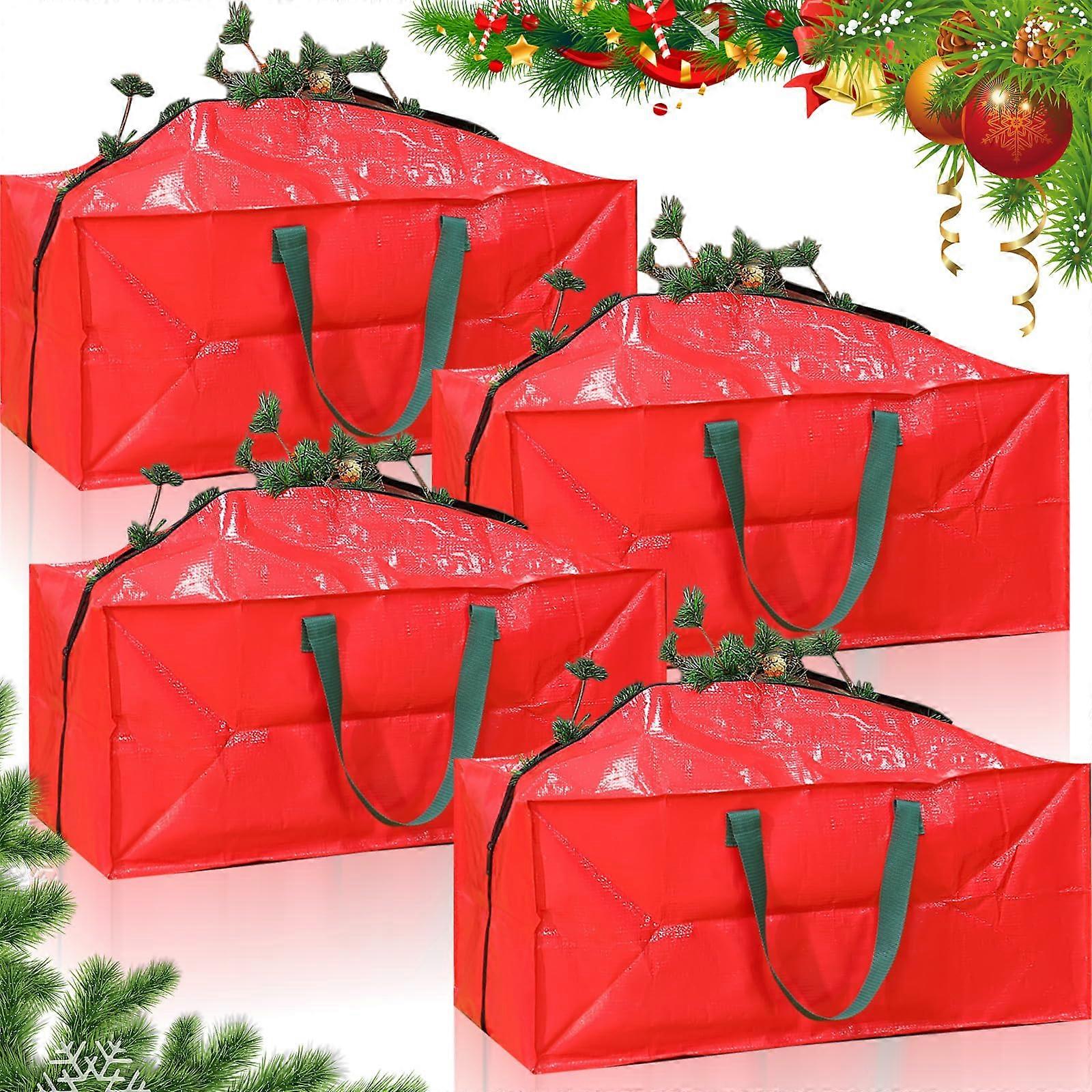 Set of 4 Extra Large Heavy Duty Waterproof Moving Bags with Zipper and Reinforced Handles