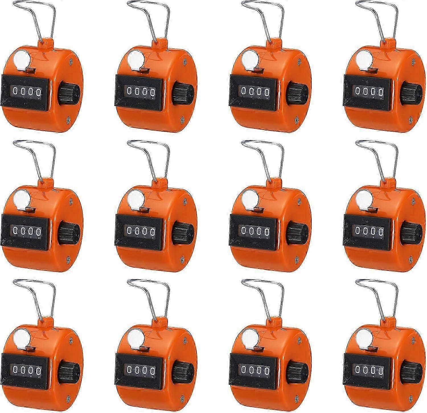 Counter, Counting Counter, 4 Digit Hand Counter, Handheld Plastic Small Gym Counter (Orange)GOOD