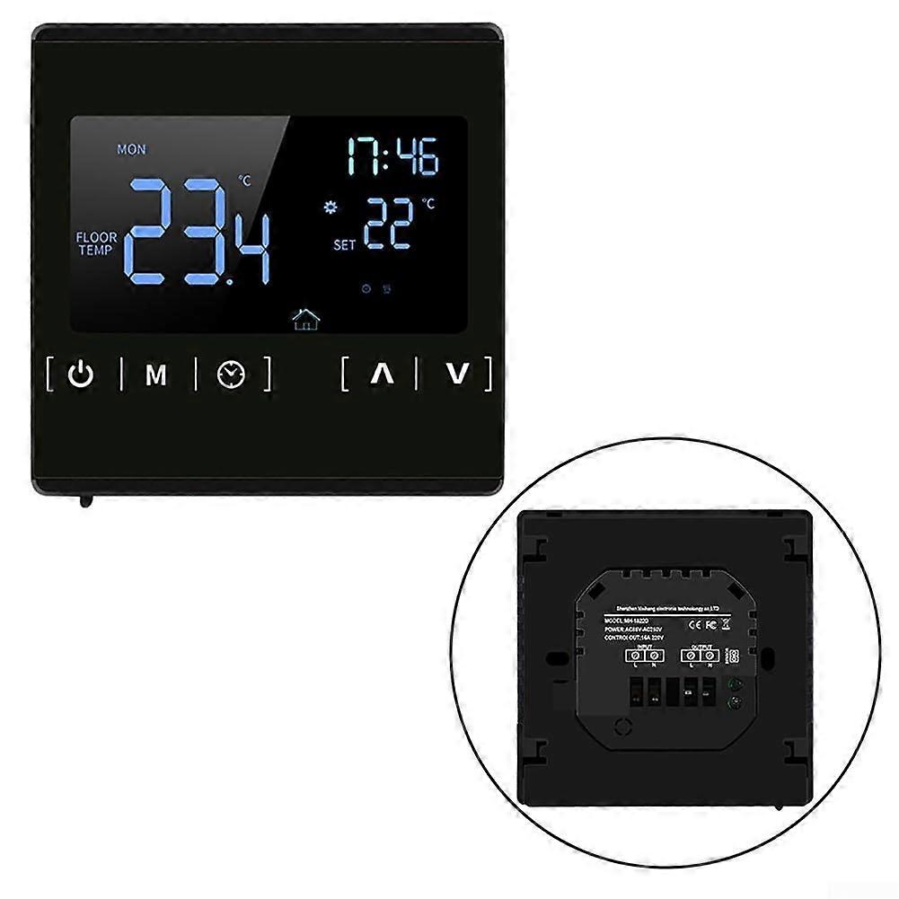 Smart Touch Screen Thermostat for Furnace and Floor Heating, Wide Voltage Compatible