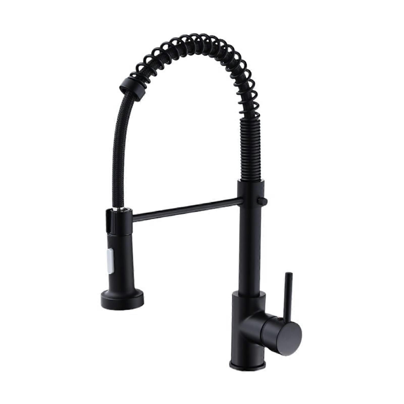 Black  Arc Kitchen Faucet with Pull Down Sprayer, 360° Rotation, Dual Spray Modes, Commercial Spring Design