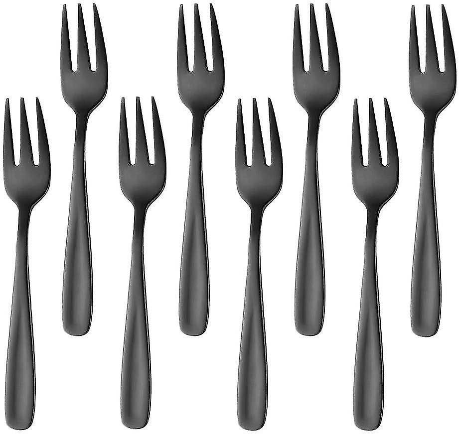 8 Pcs Dinner Fork, Stainless Steel 13.7cm Forks,black