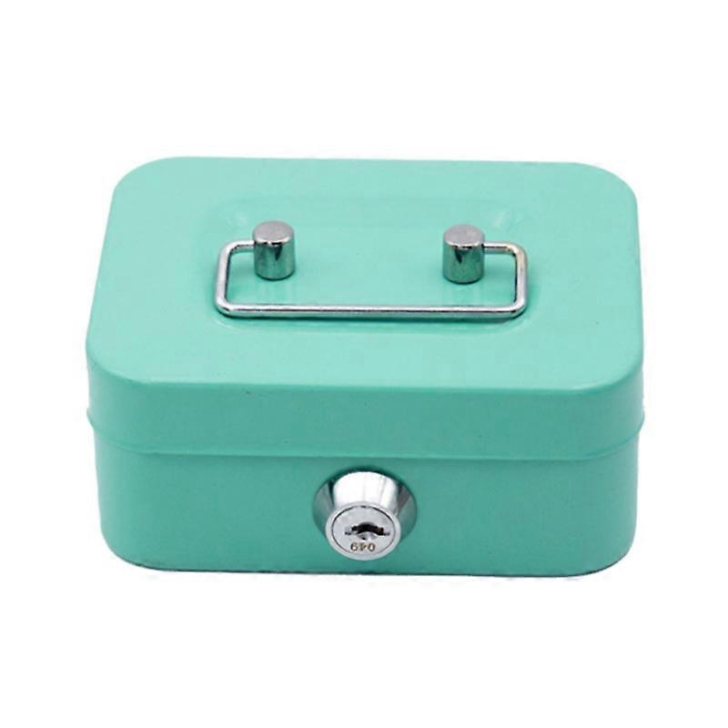 Lockable cash box with key, portable piggy bank, small safety lock box, sturdy coin box for kids