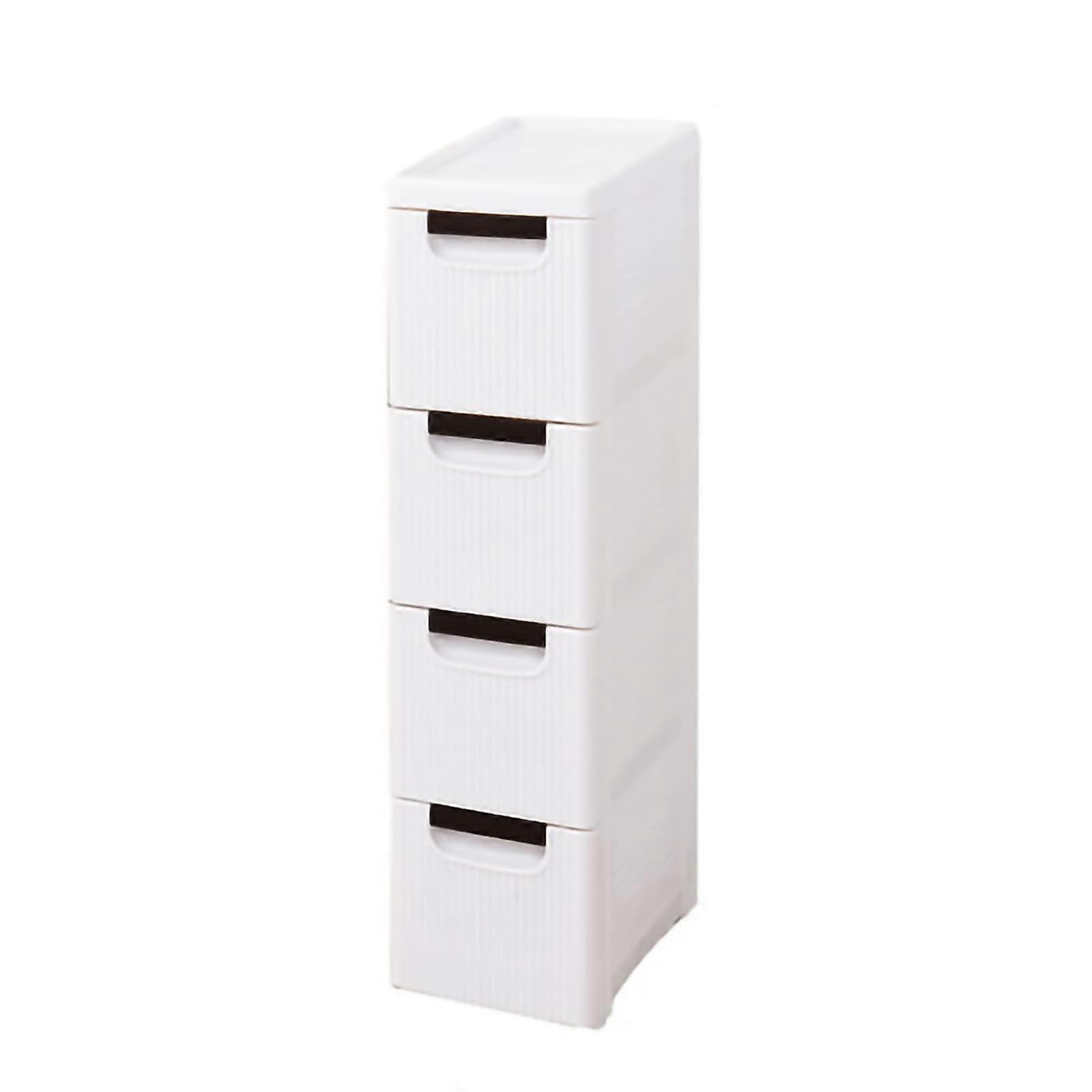 Slim Storage Cart with 4 Drawers, Rolling Bathroom or Kitchen Trolley, SpaceSaving Waterproof Design