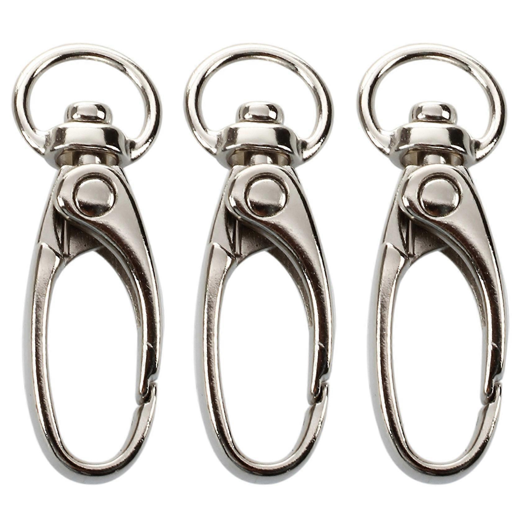 30 Pcs D Swivel Trigger Clips Hooks Metal Key Ring Lobster Clasps