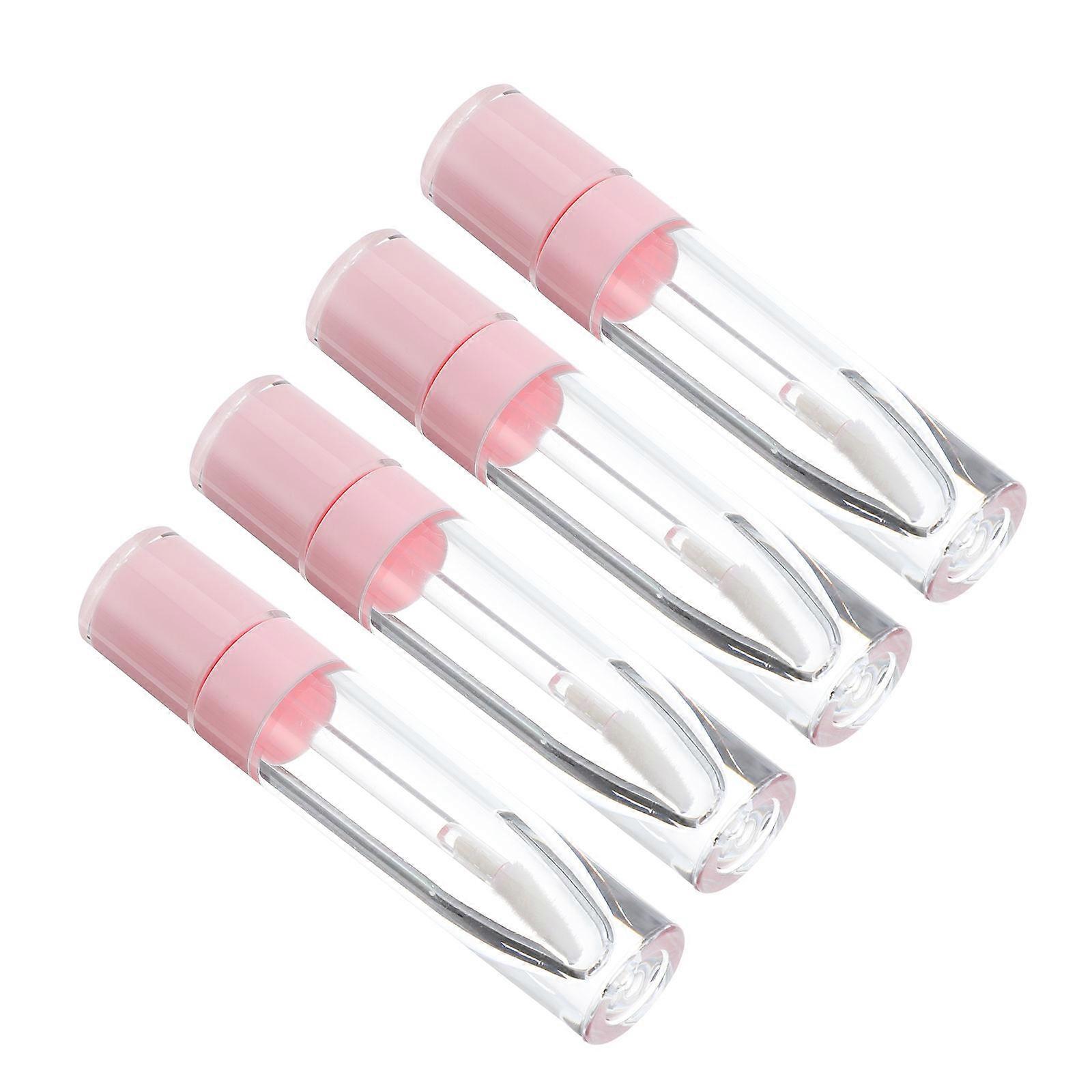 Lip Balm Bottles Round Empty Lip Gloss Containers for Storage 10Pcs Pink