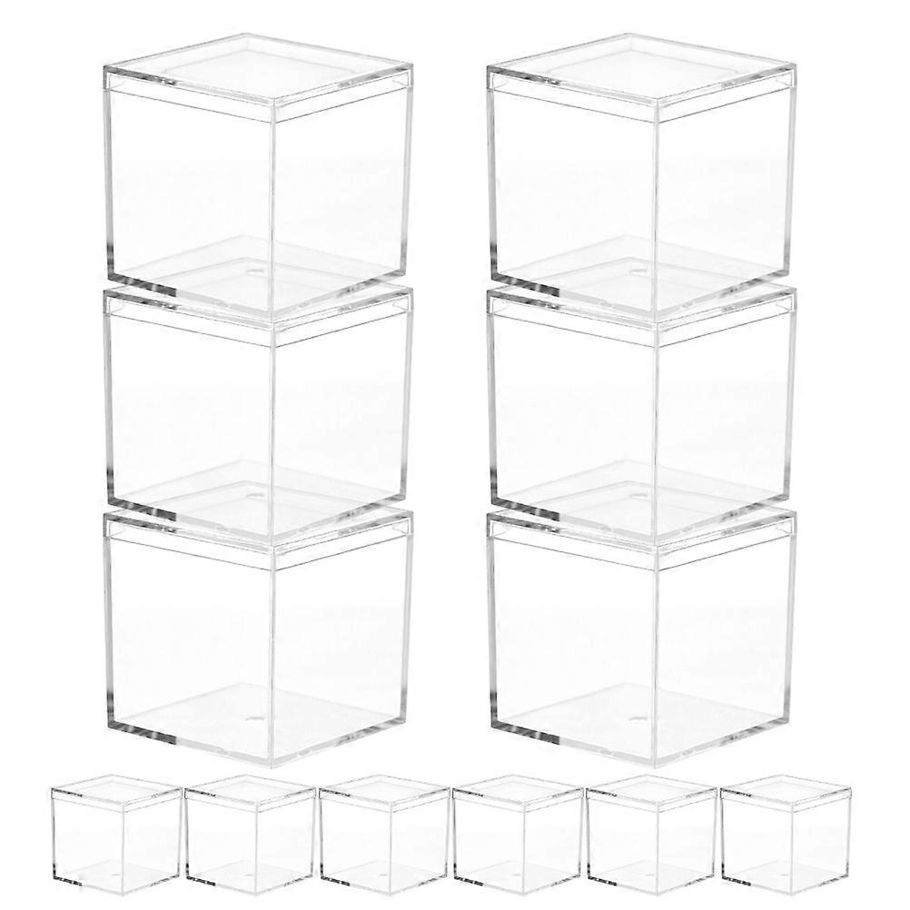 12Pcs Square Candy Box for Storage Transparent Clear Plastic Gift Boxes