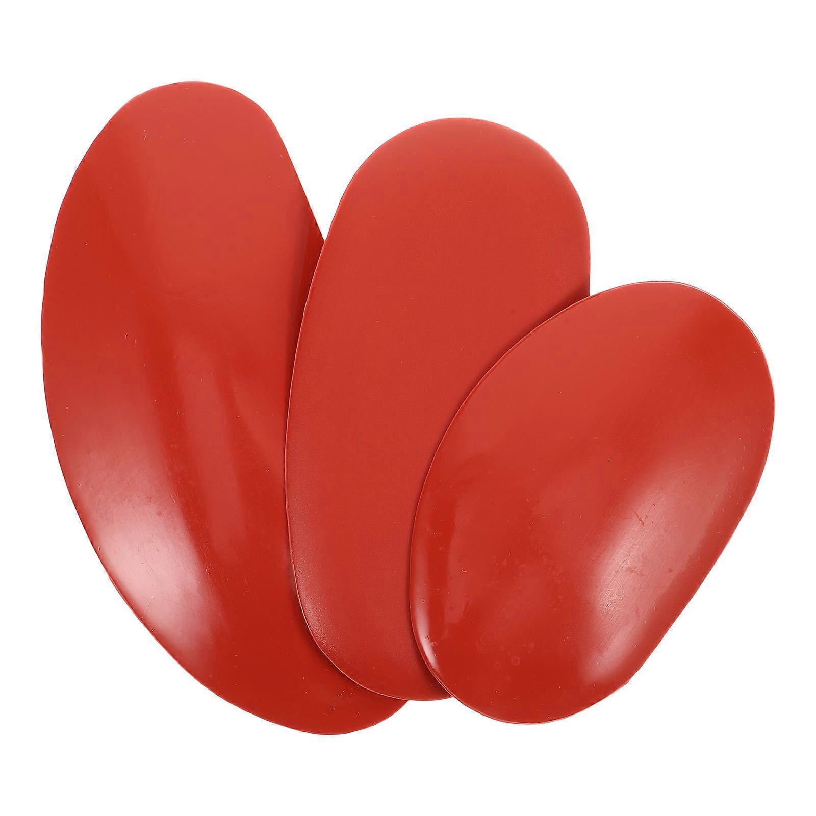 Clay Tool Set 3Pcs Silicone for DIY Crafting Orange Oval Tools