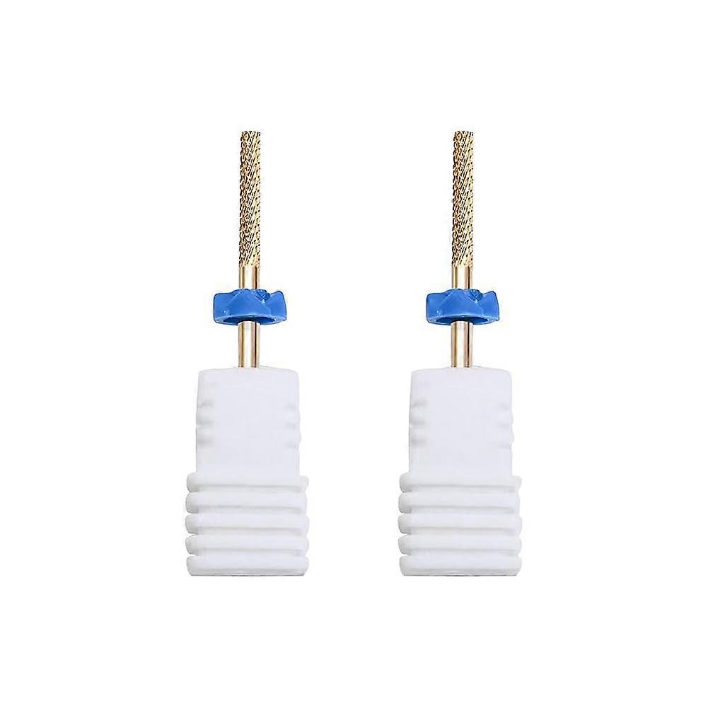 Professional Metal Nail Drill Bits for Precise Cuticle Removal, 2.35mm Shank, 2 Pcs