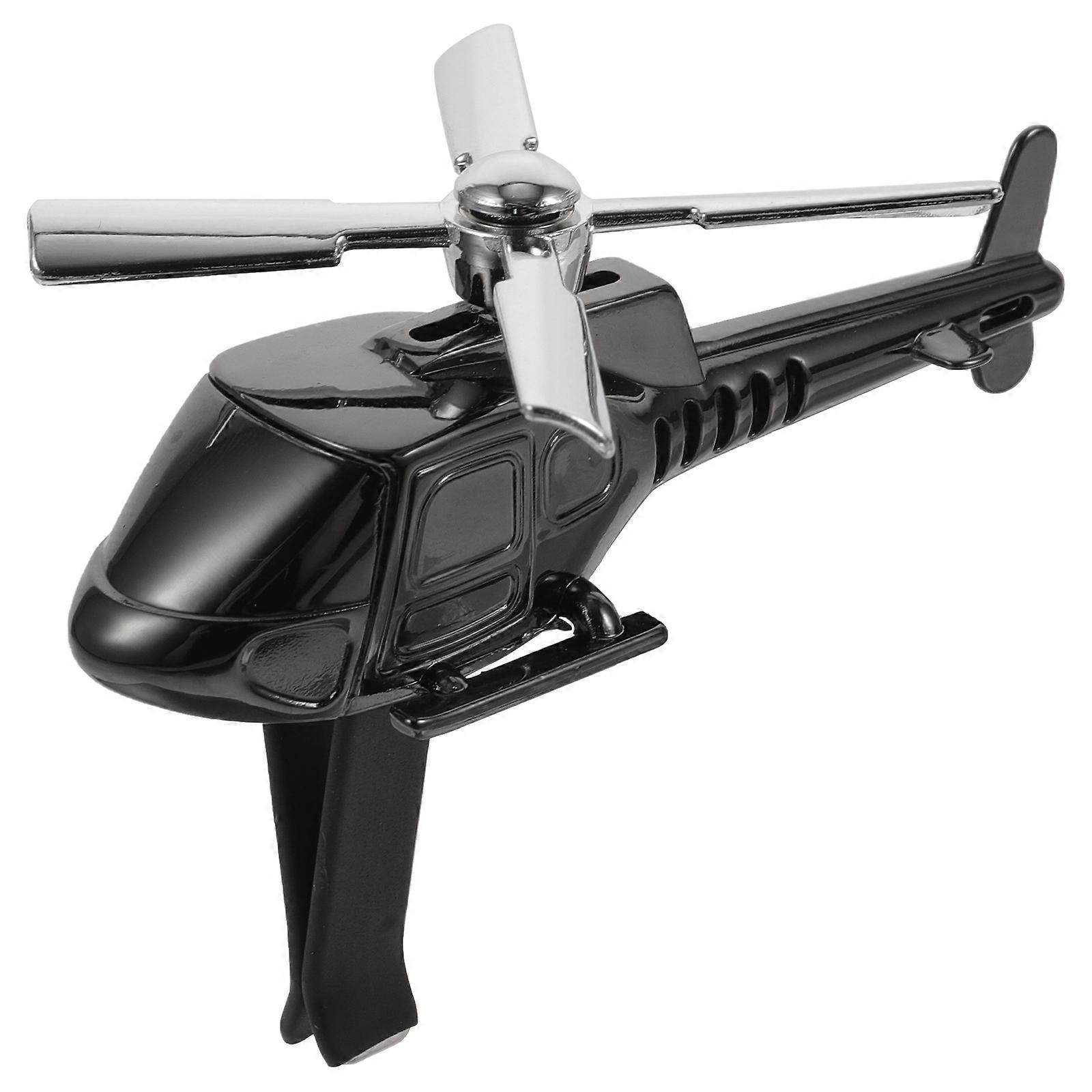 Rotary Helicopter Shaped Air Freshener Car Ornament Made of Durable Alloy Black Color