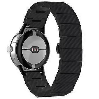 Pulseira para Google Pixel Watch 3 41mm/Watch 2/Pixel Watch com conector, textura de fibra de carbono metálica.