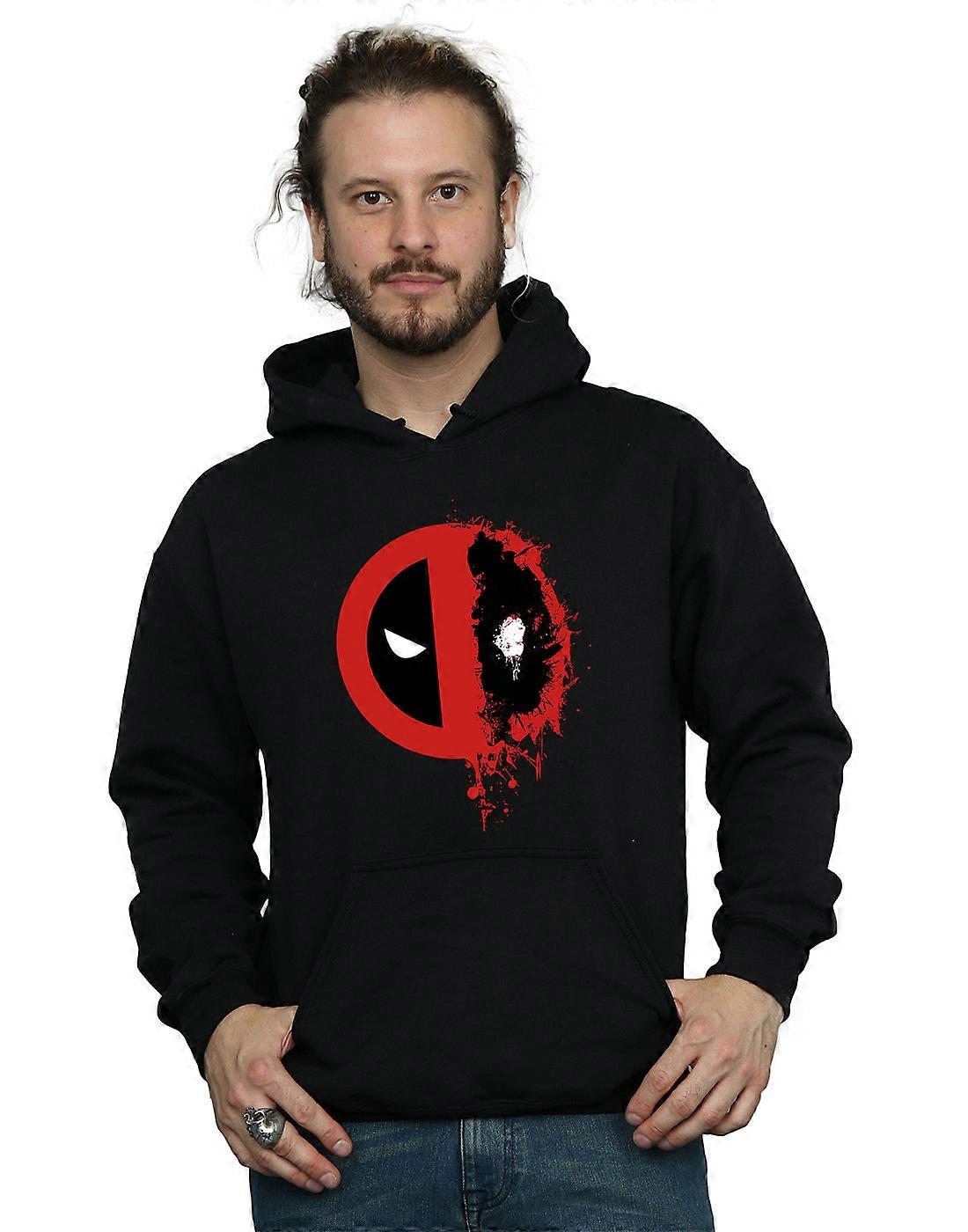 Marvel Men's Deadpool Split Splat Logo Hoodie