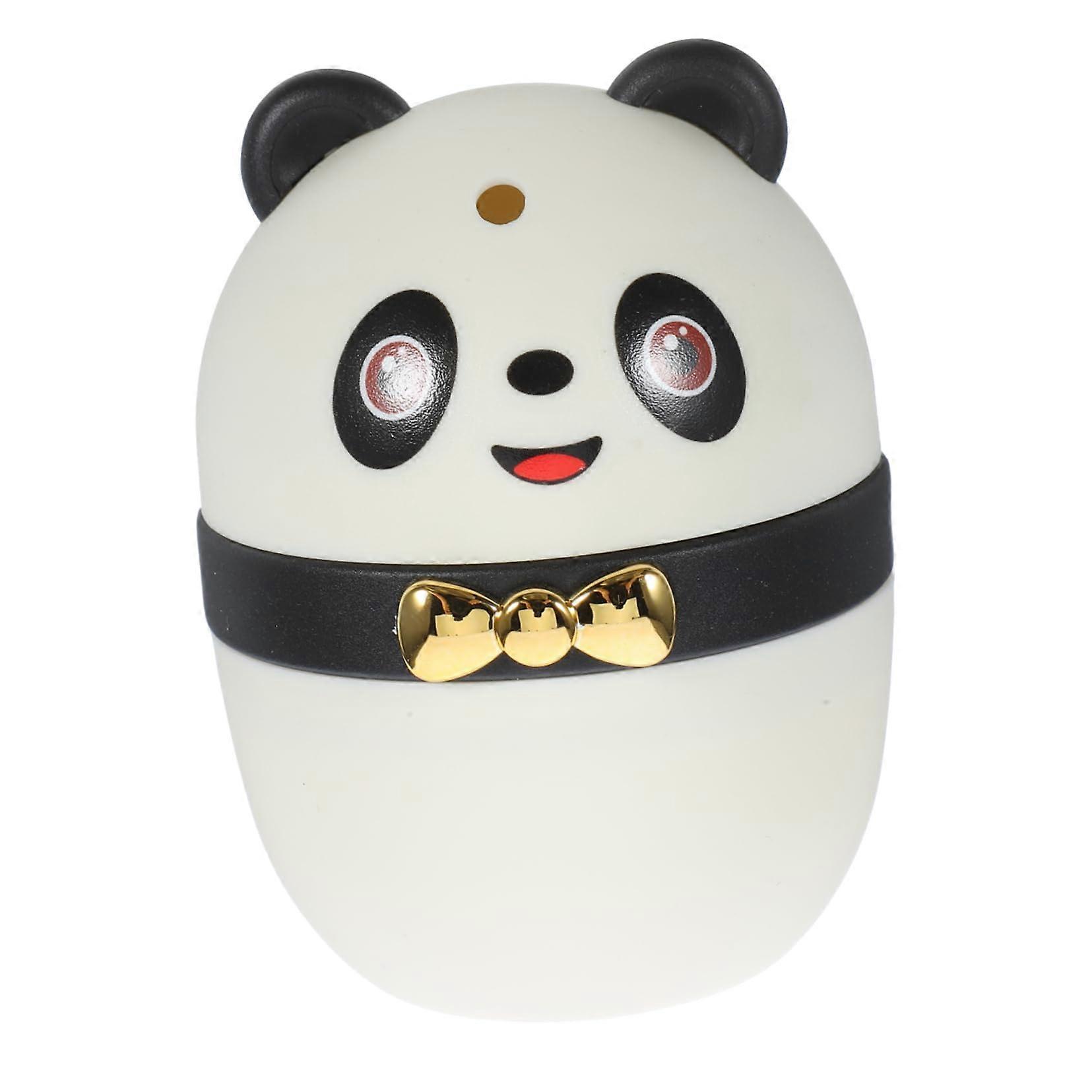 Toothpick Dispenser Panda Design Push Type Holder with Protective Lid PP Storage Box