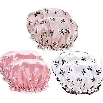 elastic shower cap waterproof double layer comfortable for kitchen use