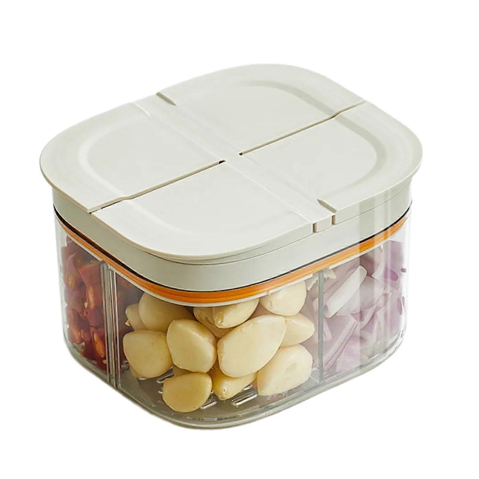 4 Compartment Meal Prep Container with Leakproof Lid Dishwasher Safe Food Storage Box White