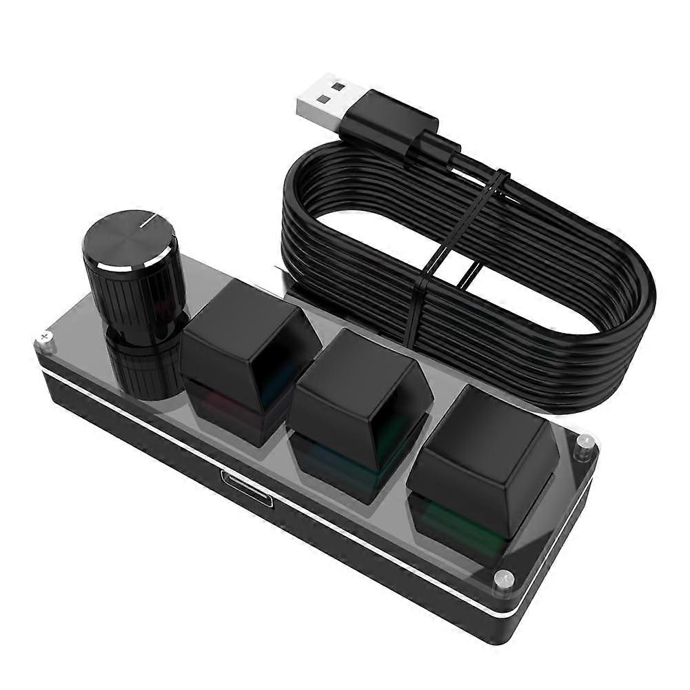 USB Wired Mini Keyboard with Quick Volume Control for Fast Office Typing Laptop Black