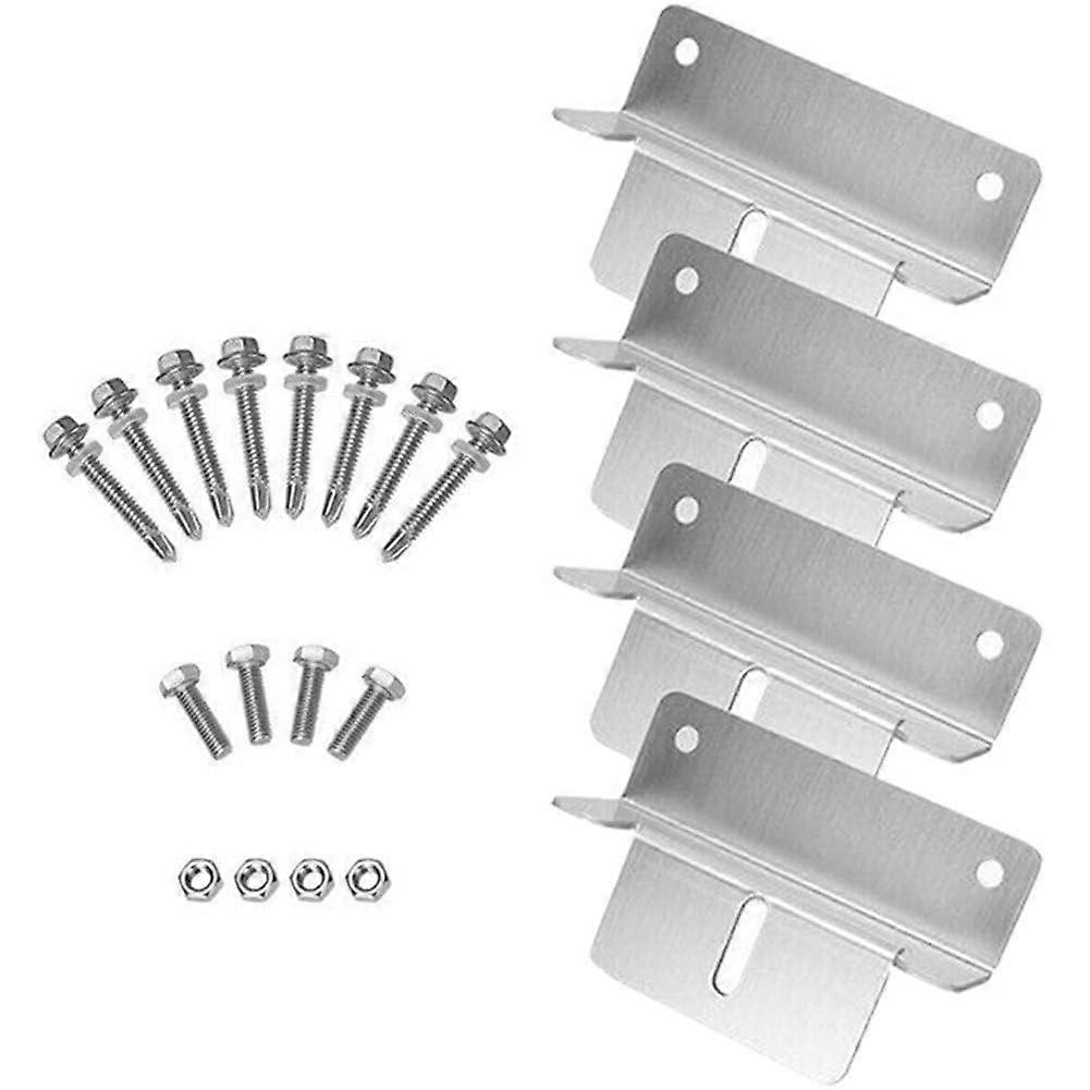 Solar Panel Mounting Brackets Kit 4PCS Aluminum Z Type for RV Camper Boat Secure Easy Install