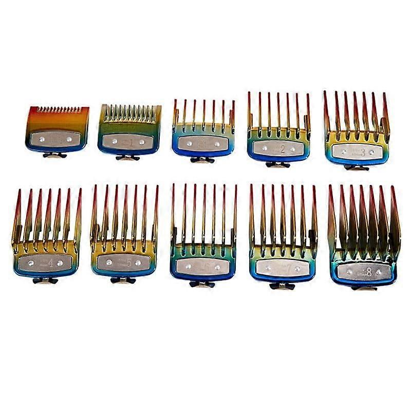 10PCS Metal Hair Clipper Guards Set with Quick Snap Attachment for Consistent Length Control