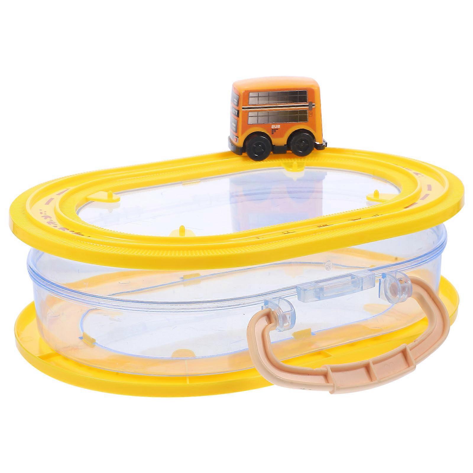 Toy Box Wind-Up Car Storage Box for Efficient Use 5Pcs Plastic Clear Yellow