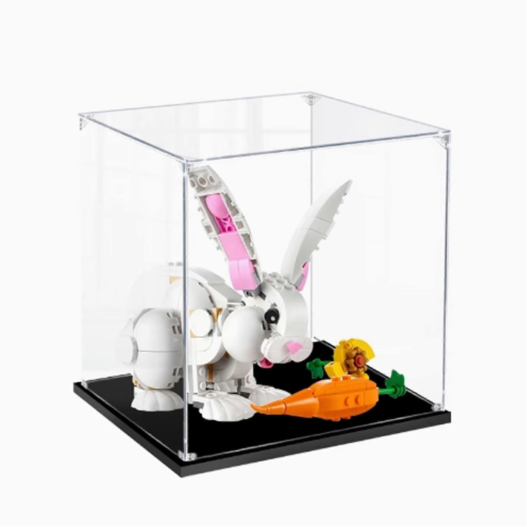 Acrylic Display Case for  31133 White Rabbit, Ultra Clear Dustproof Box with Black Base