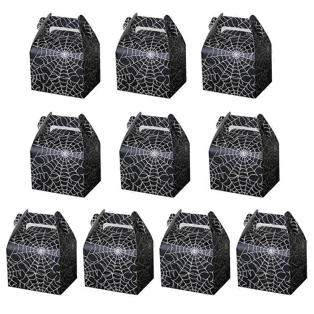 Halloween Candy Boxes Black Spiderweb Favor Boxes for Candy Storage 10Pcs