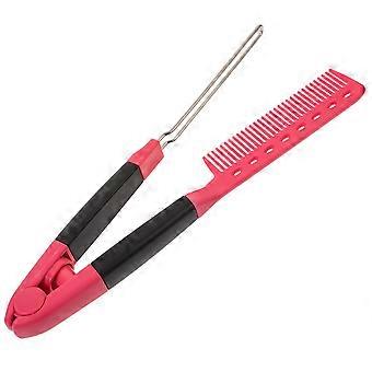 Hair Straightening Comb with Ergonomic Grip, Professional Barber Tool for Hair and Beard Grooming