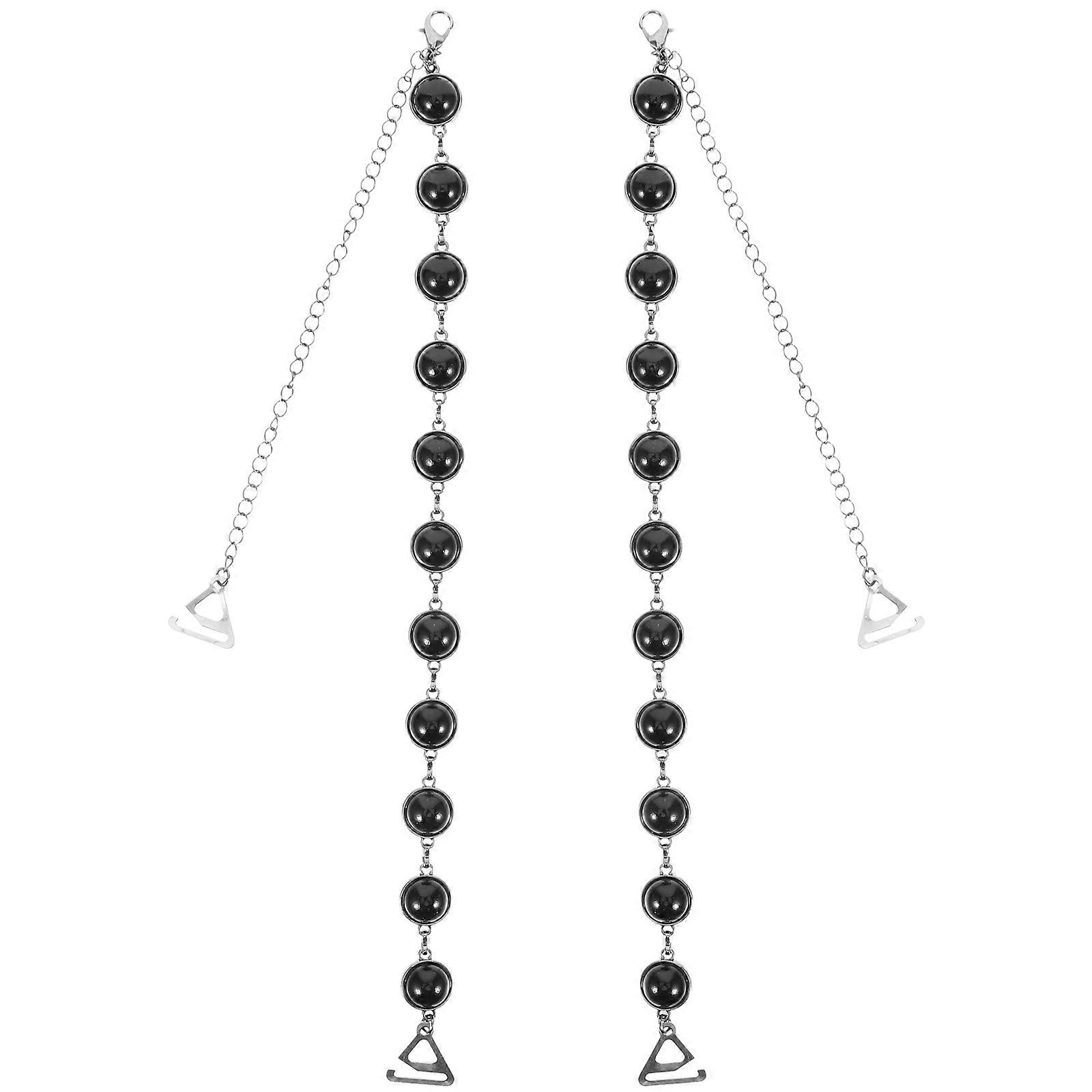 Pearl Bra Straps Decorative Bra Straps Replacement for Bras 1Pair Black
