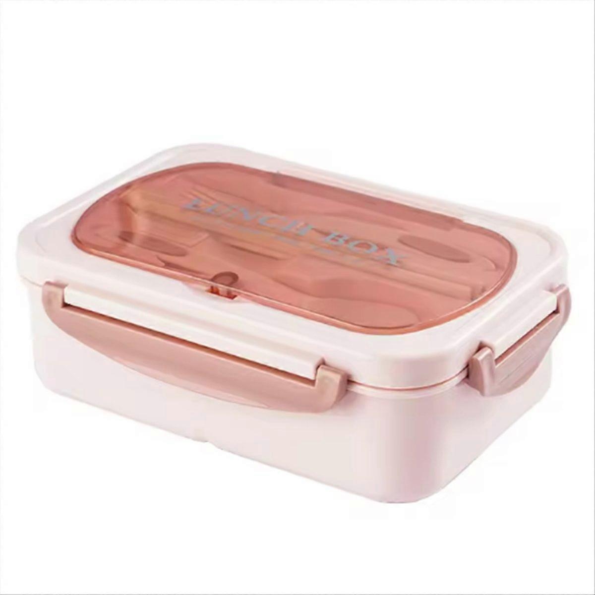 Lunch Box with Tableware for Picnic Pink