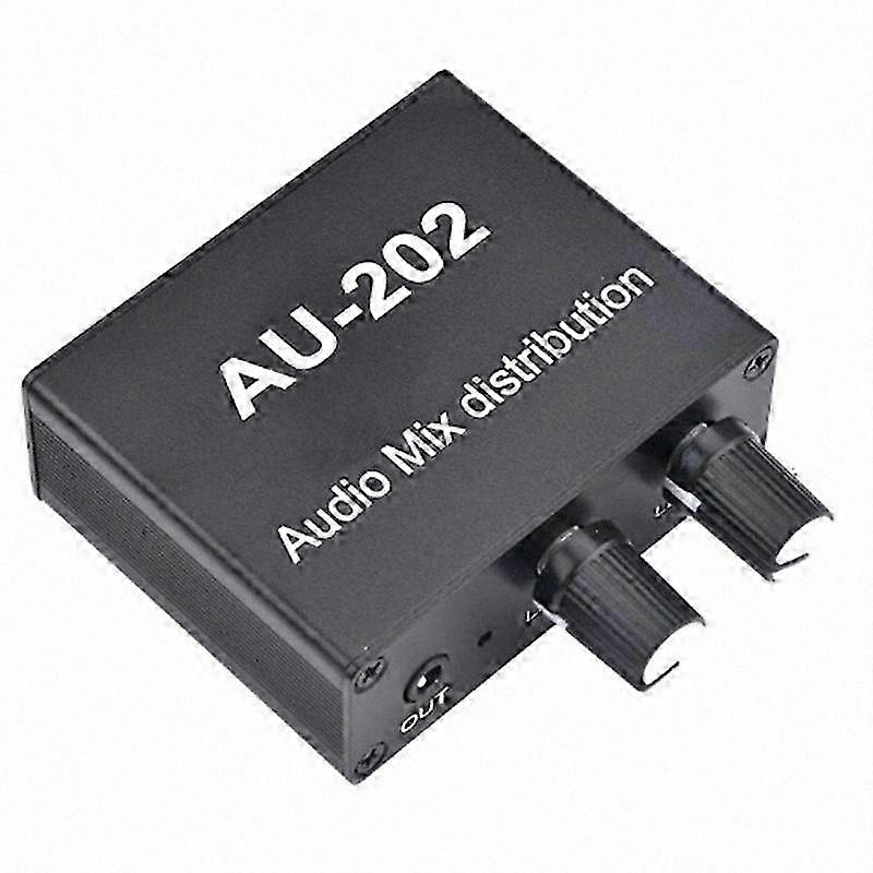 AU-202 2 Input 2 Output Stereo Audio Mixer Distributor