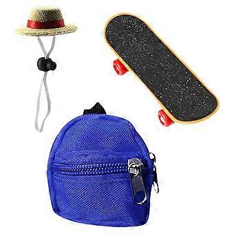 3Pcs Lacertilian Cosplay Outfit Set With Pet Backpack Hat And Tiny Skateboard For Lacertilian Pet Reptiles Decoration Multicolor