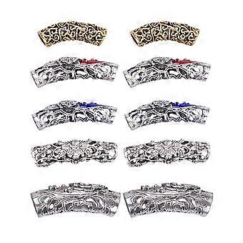 10pcs Alloy Dreadlock Beads Hair Tube Beads DIY Hair Braiding Jewelry Accessories