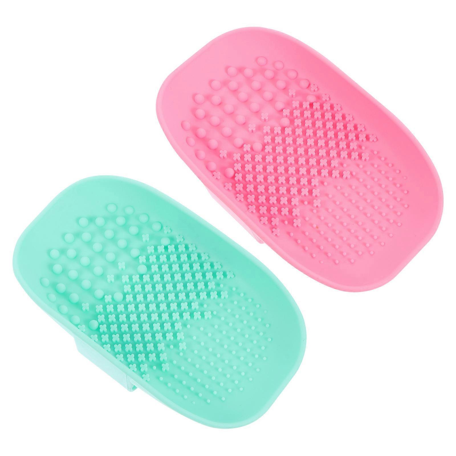 Brush Cleaner Silicone Makeup Brush Cleaning Mat 2Pcs Assorted