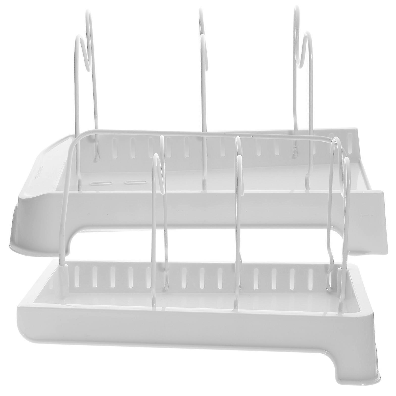Dish Drying Rack Kitchen Utensils Holder Adjustable Rectangular White Stainless Steel Storage 1Pack