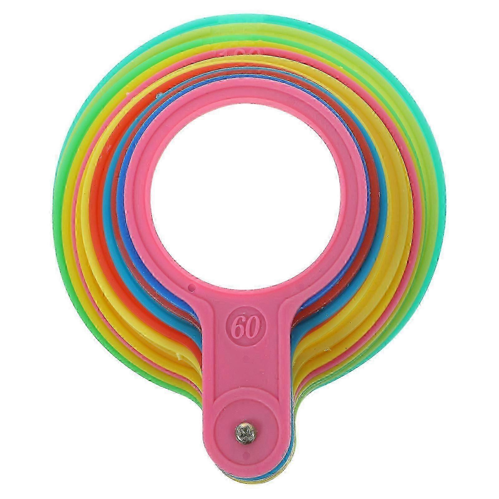 Plastic Fruit Diameter Measuring Laps, Assorted Colors for Fruit Grading, 1 Set